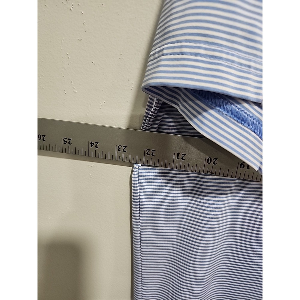 Ralph Lauren RLX Wicking Golf Polo, Mens L, Lt. Blue/White Striped Short Sleeve - Picture 7 of 15